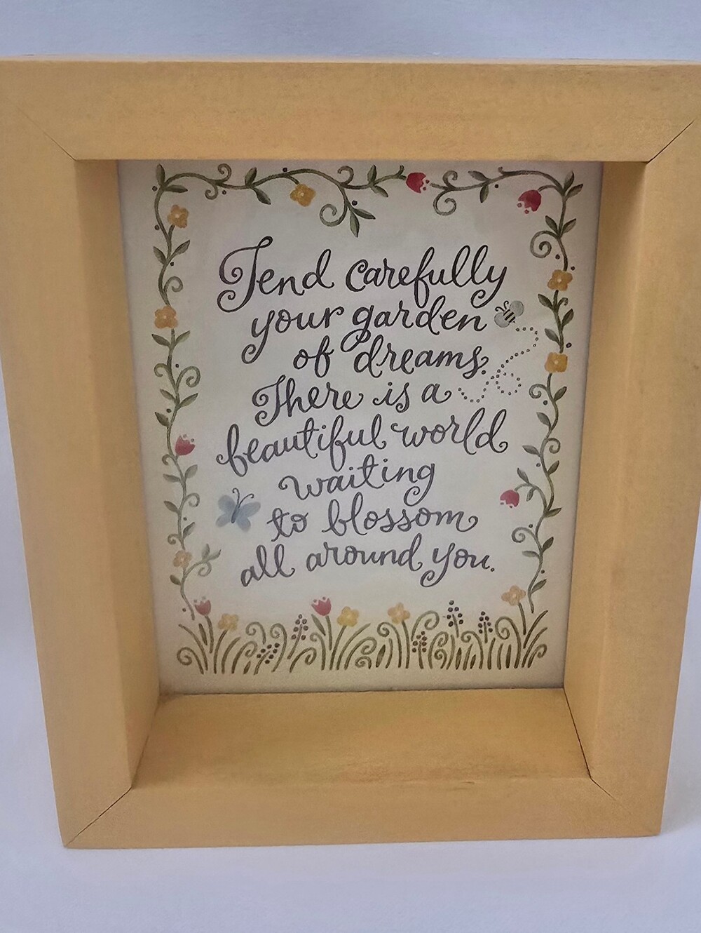Hallmark Gardens & Memories "Garden of Dreams" Framed Shadow Box Sign Art